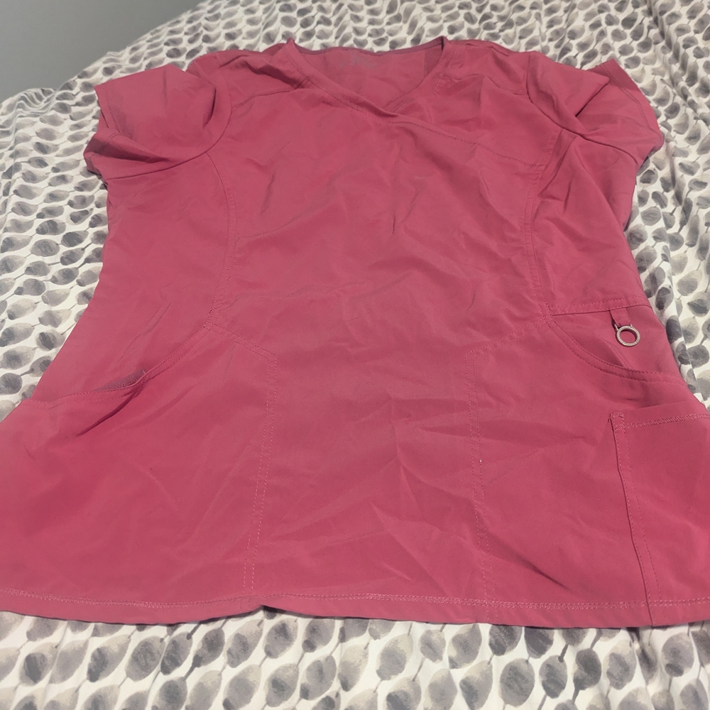 Cherokee Infinity Pink Short Sleeve Women's Scrub Top